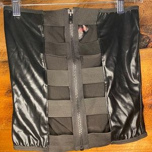 Kitten by Allure zipper stretch peekaboo corset top OS